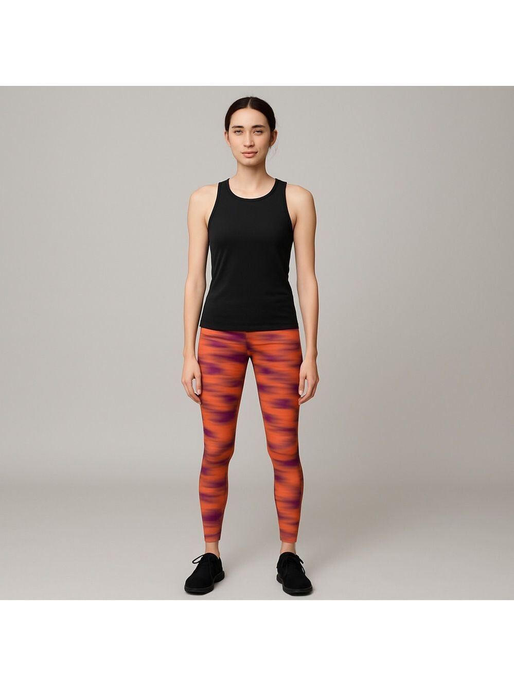 Reebok Women's Leggings Orange Purple Patterned Small